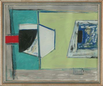 Newlyn School - Framed Contemporary Gouache, Abstract Study in Blue
