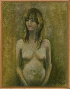 June Conning Barker - 1967 Oil, Nude Female Figure