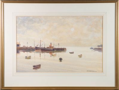 A.P. Somerville - Early 20th Century Watercolour, Sailing Craft on Calm Waters