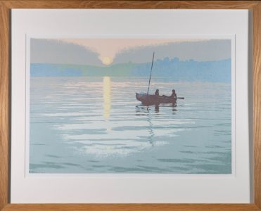 Mary Beresford-Williams (b1931) - Contemporary Silkscreen, Sunset On The Water