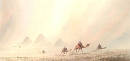 Otto Tilche (1821-1894) - Late 19th Century Watercolour, The Sandstorm
