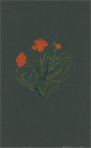 Early 20th Century Watercolour - Orange Flower Study