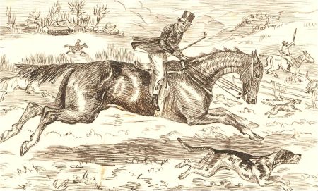 1866 Pen and Ink Drawing - The Fast Horse