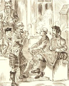 1866 Pen and Ink Drawing - Mr. Biggs & His Friends