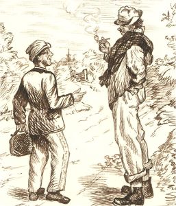1866 Pen and Ink Drawing - Something from the Provinces