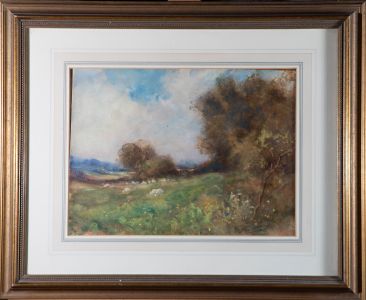 Early 20th Century Watercolour - Sheep in Landscape