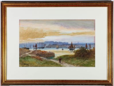 George Henry Jenkins (1843-1914) - Framed watercolours, Sailing on the Estuary