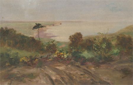 Early 20th Century Oil - White Cliffs Of Dover