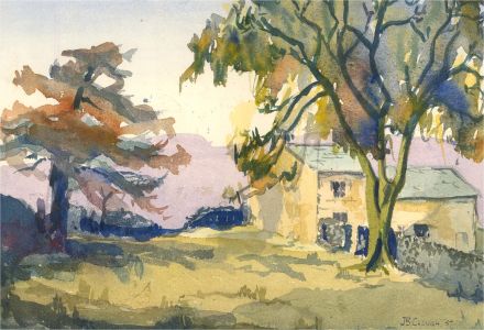 John B. CLough - 1958 Watercolour, Country Cottage