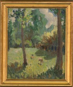 Auguste Jean Gaudin (1914-1992) - Mid 20th Century Oil, Cows In The Clearing