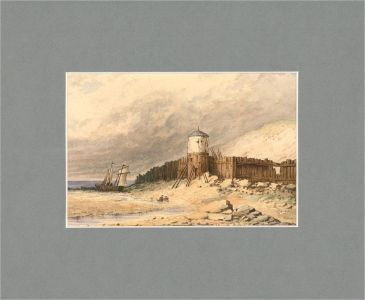 Mid 19th Century Watercolour - Steely Sky At The Shoreline