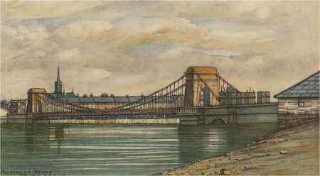 R. C. D - Mid 20th Century Watercolour, Montrose Suspension Bridge
