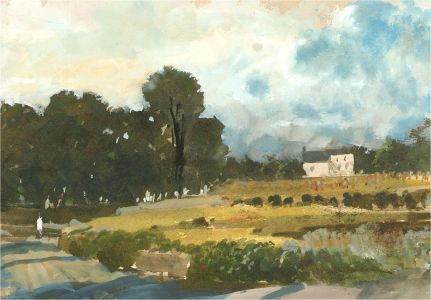 Double Sided 20th Century Watercolour - Summer Landscape