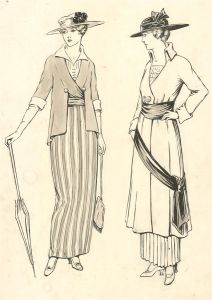 Dorothy Levett - Early 20th Century Pen and Ink Drawing, Two Ladies in Hats