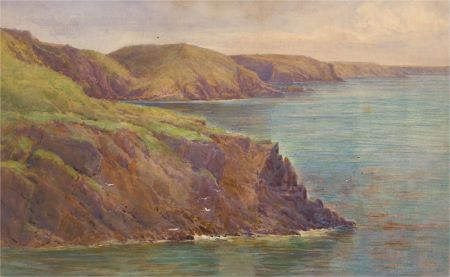 Early 20th Century Watercolour - View along the Coast