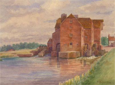 Frank Corbyn Price (1862-c.1933) - 1897 Watercolour, Abbey Mill, Tewkesbury