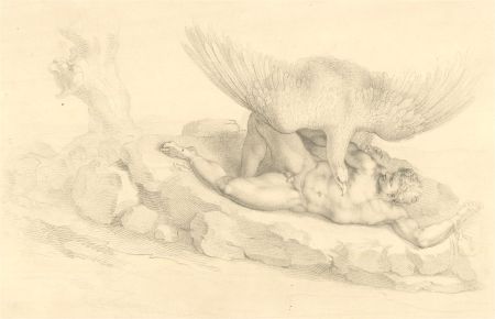 A Pair of 19th Century Lithographs - Mythological Scenes
