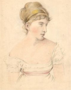 B.A.G. - Early 19th Century Watercolour, Portrait of a Regency Woman