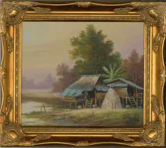 Contemporary Oil - Tropical Huts