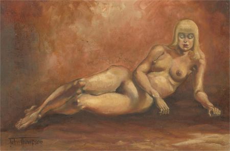 John Thompson - 20th Century Oil, Female Nude Figure