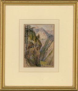 Late 19th Century Watercolour - Tete Noire, Switzerland