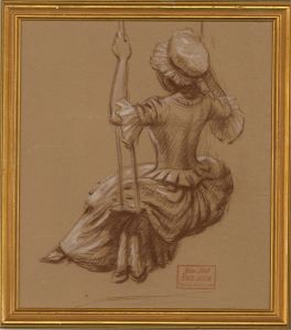 John Hall (1921-2006) - Mid 20th Century Pastel, The Swing