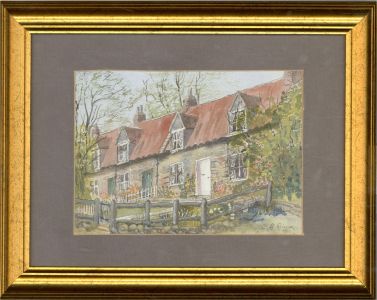 Betty Dixon - Contemporary Watercolour, Pair of Cottage Watercolours