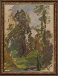 Jean-Baptiste Grancher (1911-1974)-Signed Mid 20th Century Oil, Leafy Landscape