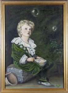 After John Everett Millais (1829–1896) - Contemporary Oil, Study, Bubbles