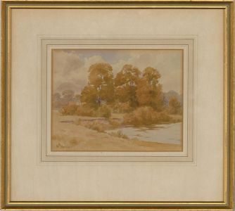 Henry Harris (1852-1926) - Early 20th Century Watercolour, Autumn By The Lake