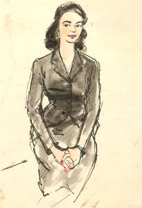 Peter Collins ARCA - Mid 20th Century Watercolour, Woman in a Black Coat
