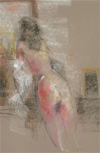 Peter Collins ARCA - Contemporary Pastel, Nude in the Mirror