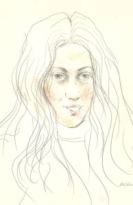 Peter Collins ARCA - Signed 1977 Graphite Drawing, Portrait of a Woman