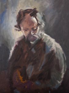 20th Century Oil - Pensive Figure