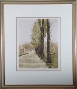Contemporary Aquatint - Row of Trees