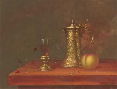 20th Century Oil - Classical Still Life with Gold Tankard