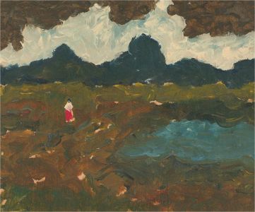 Mid 20th Century Oil - Figure in a Landscape