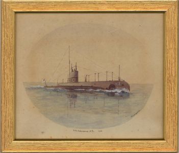 Claude A. White - A Pair of Early 20th C. Watercolours, Royal Navy Submarines