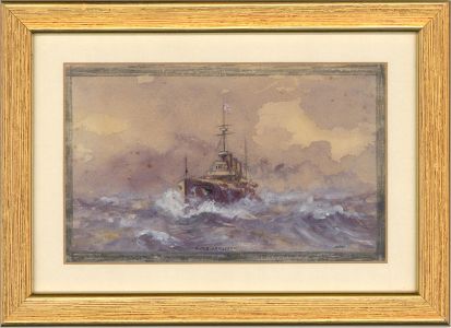 Claude A. White - A Pair of Early 20th Century Watercolours, Royal Navy Ships