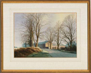 Dennis Rothwell Bailey (b.1933) - 1987 Watercolour, A Northamptonshire Lane