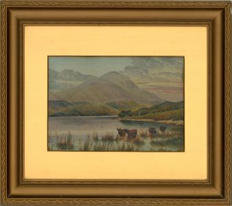 W. Scarlett-Hatton - Late 19th Century Watercolour, Mountainous Landscape Scene