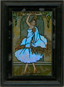 Framed c.1920 Blue Morpho Wings, The Dancer