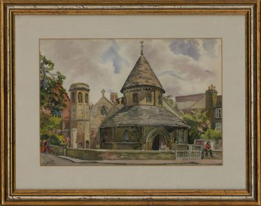 A. Lea-Cox - 20th Century Watercolour, The Round Church, Cambridge