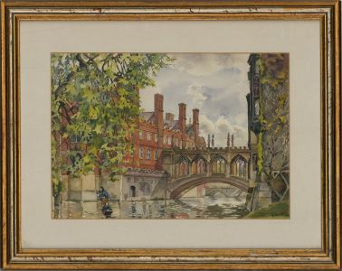 A. Lea-Cox - 20th Century Watercolour, Bridge of Sighs, Cambridge