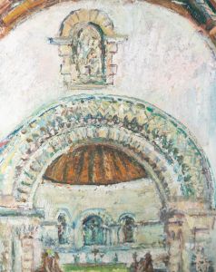 Edward Lewis (1936-2018) - Contemporary Oil, Church Interior