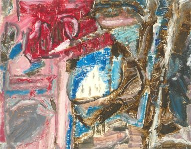 Edward Lewis (1936-2018) - Signed 2009 Oil, Umber and Red