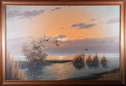 Gerard Brouwer (b.1938) - Contemporary Oil, Lake At Slotermeer