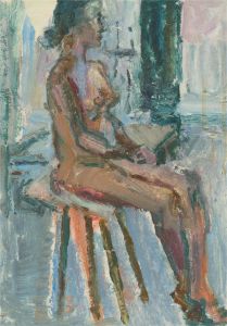 Edward Lewis (1936-2018) - Contemporary Oil, Seated Nude