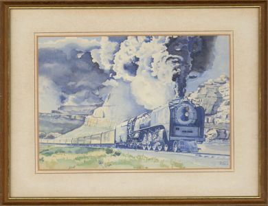 Roger Street - 20th Century Watercolour, Union Pacific 4-8-4