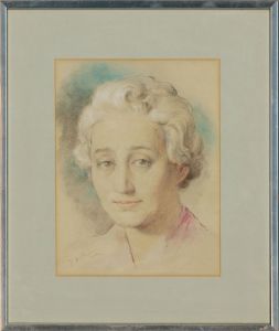Franco Matania (1922-2006)-Signed 20th Century Chalk Drawing, Portrait of a Lady